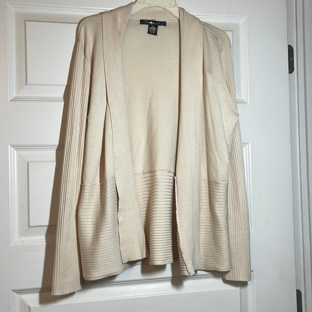 Winter white cardigan dresses any outfit up